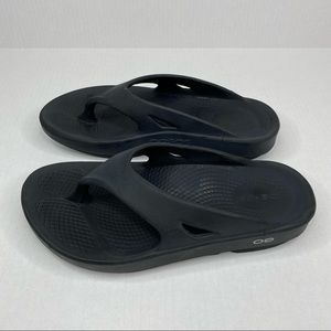 Oofos Black Recovery Flip Flop Thong Sandals